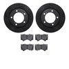 Dynamic Friction Co 8202-76007, Rotors-Drilled and Slotted-Black with Heavy Duty Brake Pads, SilverGeospec Coated,  8202-76007